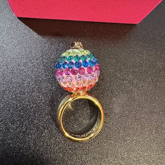 Stunning NIB Kurt Geiger London Rainbow Pave Bubble Ring - Picture 4 of 6